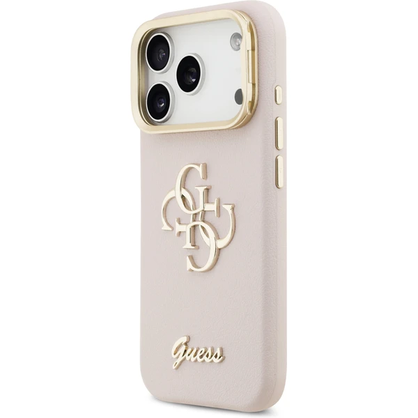 Guess PU Grained 4G Logo Stand Camera Frame kryt iPhone 17 Pro růžový - Pouzdra - Obrázek ca82e52effd74d86abc16eb619e55164