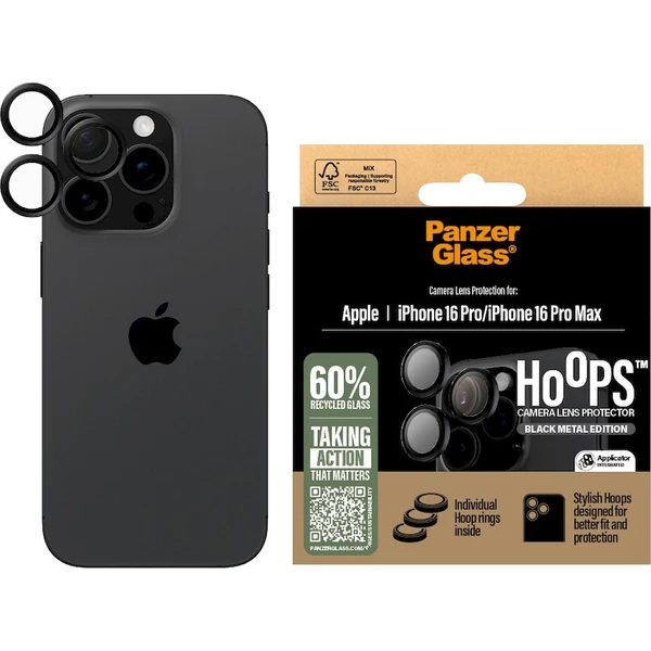 PanzerGlass® HoOps™ Apple iPhone 17 Pro/16 Pro/15 Pro/17 Pro Max/16 Pro Max/15 Pro Max černý hliník - Ochranné folie a skla - Obrázek ca9928597dbd4d89bf7aca627e8019aa