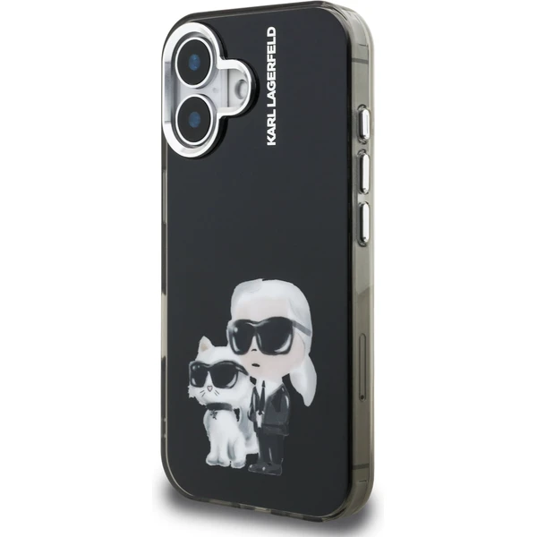 Karl Lagerfeld IML Aquarelle Karl and Choupette kryt iPhone 16 černý - Pouzdra - Obrázek ca9afc9b86914bf796df34ecfb38963a