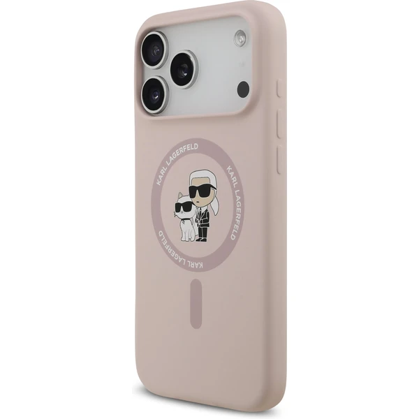 Karl Lagerfeld Liquid Silicone Karl and Choupette MagSafe kryt iPhone 17 Pro Max růžový - Pouzdra - Obrázek cac99a02f96142809d9eb50ffa9d564f