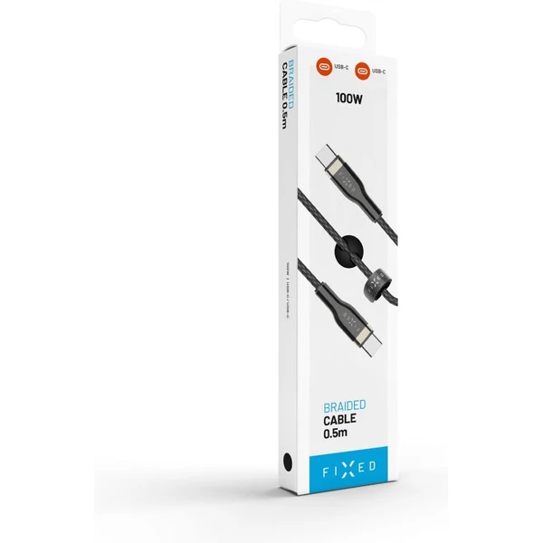 FIXED USB-C/USB-C napájecí kabel 100W 0,5m černý - Kabely a redukce - Obrázek cb53457aeb744ef0a984f70c2398c6c8