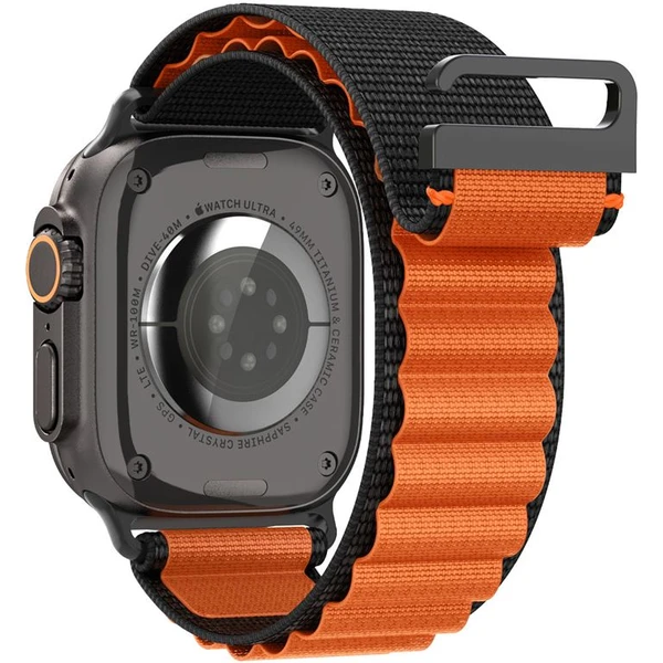 Spigen Fabric Band (hook) řemínek Apple Watch 49/46/45/44mm černý/oranžový - Řemínky - Obrázek cb9722a7c5124ac08b129be9a1e13aa9