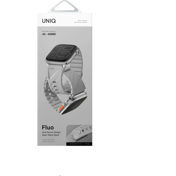 UNIQ Fluo Magnetický řemínek pro Apple Watch (49-40mm) Mist Grey - Řemínky - Obrázek cb9d02a5910e43e191663a910d455c77