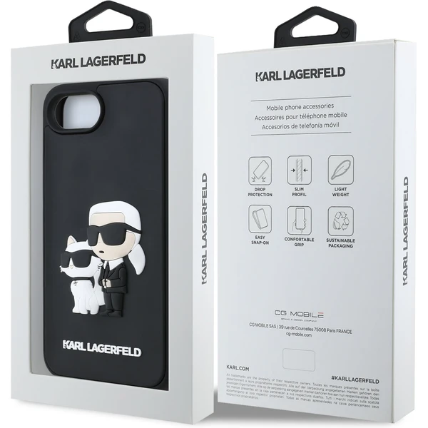 Karl Lagerfeld 3D Rubber Karl and Choupette kryt iPhone 17e/16e černý - Pouzdra - Obrázek cbbacb396c3546c998b560865be49f42