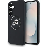 Karl Lagerfeld Liquid Silicone K&CH Heads MagSafe Zadní Kryt pro Samsung Galaxy S25 FE černý - Pouzdra