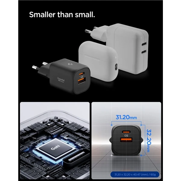 Spigen Essential EE352EU (35W) USB-C/USB-A nabíječka černá - Nabíječky - Obrázek cbe22649facf4b6a9659a71d1b9078df