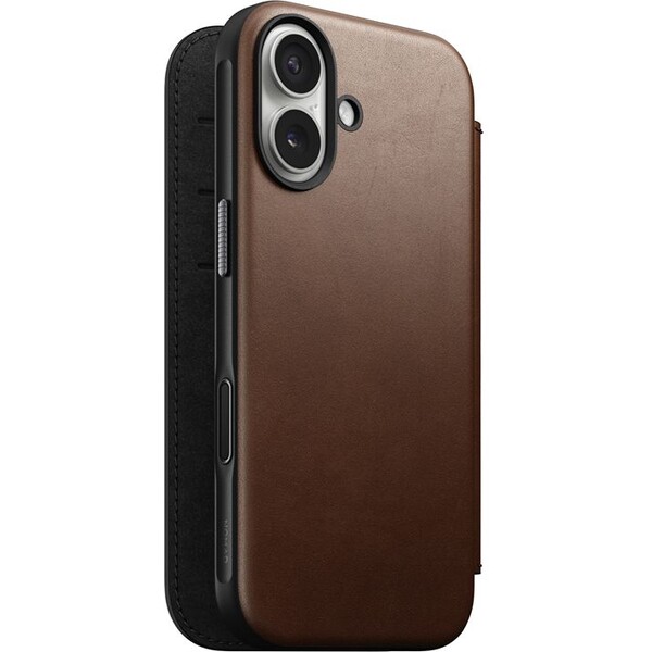 Nomad Modern Leather Folio MagSafe kožené pouzdro iPhone 17 Brown