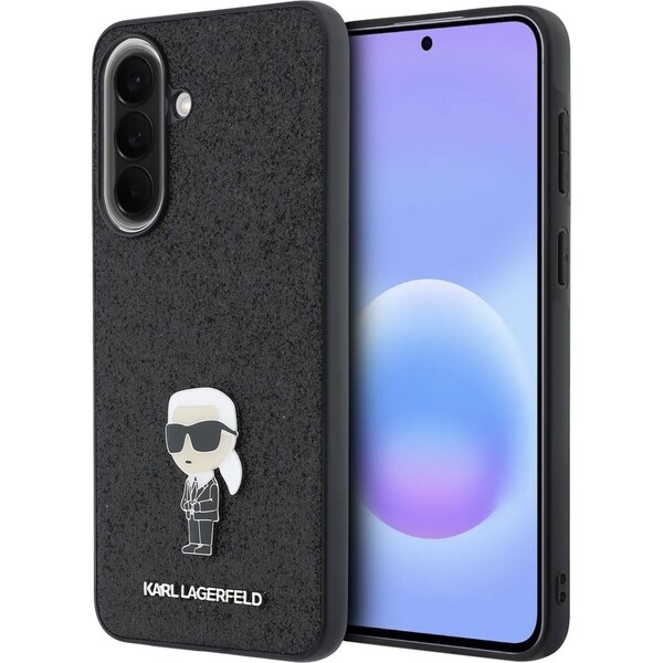 Karl Lagerfeld Fixed Glitter Metal Ikonik kryt Samsung Galaxy A57 černý