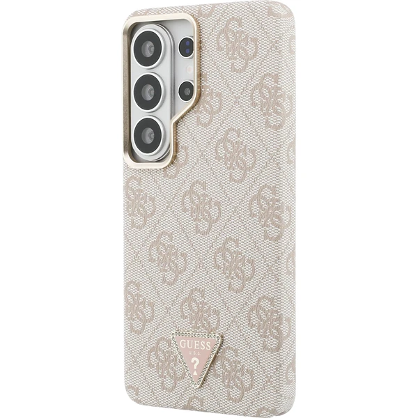 Guess PU Leather 4G Strass Triangle Logo Gold Frame Magnetic kryt Samsung Galaxy S26 Ultra růžový - Pouzdra - Obrázek cc1e31f4ff864b3aa4a79edb268ca5ab