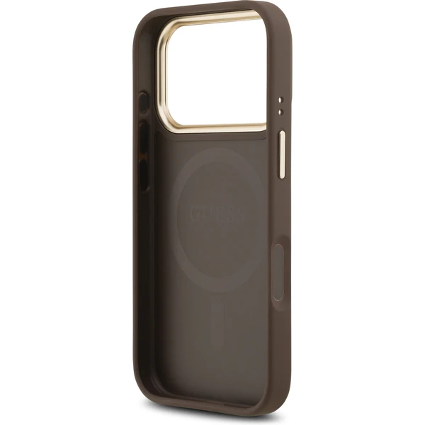 Guess PU Leather 4G Gold Frame MagSafe kryt iPhone 17 Pro hnědý - Pouzdra - Obrázek cc4aef773aca4064b942bd8747de3d7b