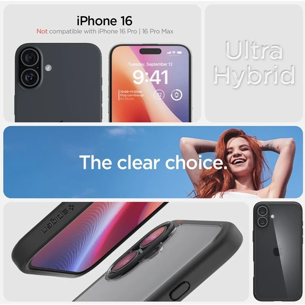 Spigen Ultra Hybrid kryt iPhone 16 matte black - Pouzdra - Obrázek cc537a42e0be4873be5621b3ed87763e