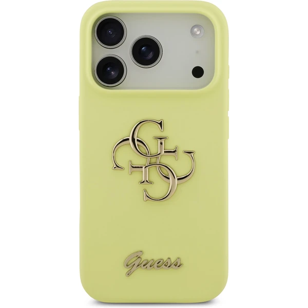 Guess Liquid Silicone 4G Metal Logo kryt iPhone 17 Pro žlutý - Pouzdra - Obrázek cc6a8bee8ecd477dbbb035f35c69752e