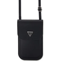 Guess PU Grained Triangle Logo taška na telefon černá - Pouzdra