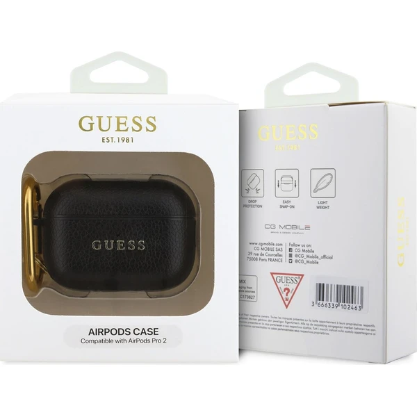 Guess PU Grained Classic Logo pouzdro pro AirPods Pro 2 černé - Pouzdra - Obrázek ccee1e2e1d994577a0eaf42df64e0611