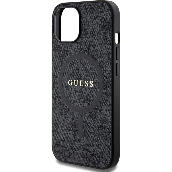 Guess PU Leather 4G Colored Ring MagSafe kryt iPhone 15 černý - Pouzdra - Obrázek cd028a0002394bf39196b1d46f0459e6
