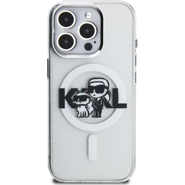 Karl Lagerfeld IML Glitter Karl and Choupette Sketch MagSafe kryt iPhone 15 Pro čirý - Pouzdra - Obrázek cd7dde4d84a841788d848e3c86ea01be
