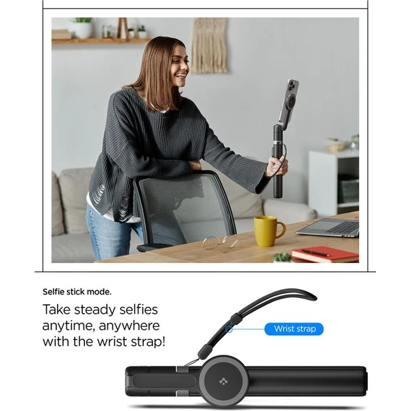Spigen Selfie Stick MagSafe+ Tripod selfie tyč černá - Držáky - Obrázek cd88ba90c29c4781bf6bee33e3d8d736
