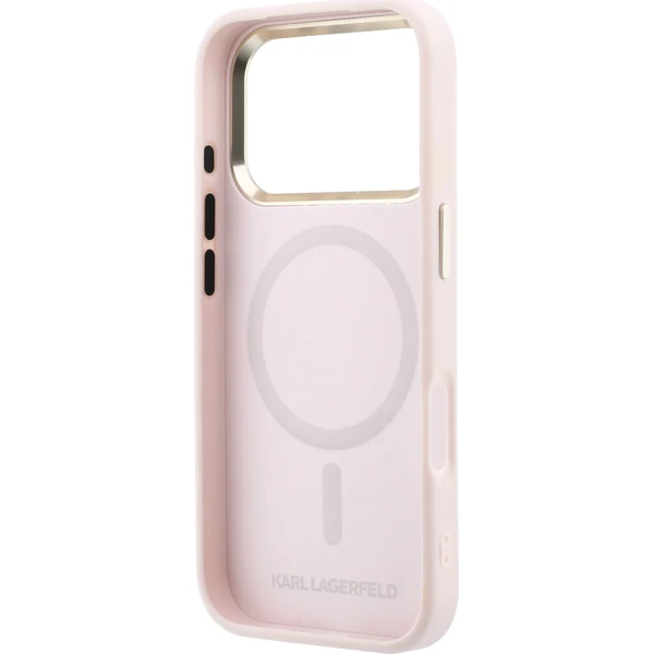 Karl Lagerfeld PU Perforated Gold Dots MagSafe kryt iPhone 17 Pro Max růžový - Pouzdra - Obrázek cd91eb5122384269aa6a8df193f814d4