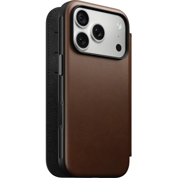 Nomad Modern Leather Folio MagSafe kožené pouzdro iPhone 17 Pro/18 Pro Brown - Pouzdra - Obrázek cdcb68db03144527a2f84e5711b5e003