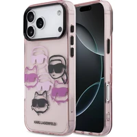 Karl Lagerfeld IML Multi K&CH Heads Zadní Kryt pro iPhone 17 Pro Max růžový - Pouzdra