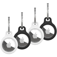 FIXED Silky silikonové pouzdro Apple AirTag 4ks, 2x černé + 2x bílé - Pouzdra