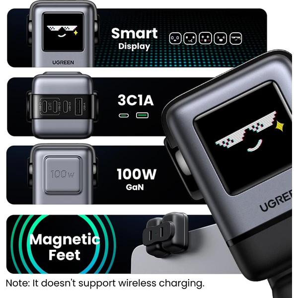 UGREEN Uno RG 100W Robot GaN Fast Charge nabíječka černá - Nabíječky - Obrázek ce2dbcbb71b149619207fd931d67c74e