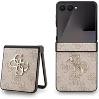 Guess PU 4G Metal Logo kryt Samsung Galaxy Z Flip 7 růžový - Pouzdra
