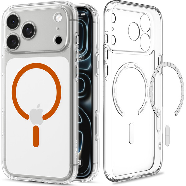 Spigen Ultra Hybrid MagSafe kryt iPhone 18 Pro Max/17 Pro Max clear orange