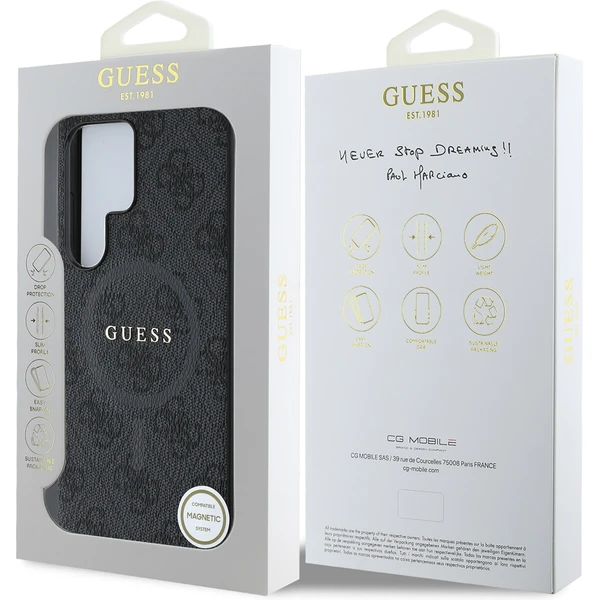 Guess PU Leather 4G Colored Ring MagSafe kryt Samsung Galaxy S25 Ultra černý - Pouzdra - Obrázek ce61e8044a91438294dbcf0c431fd26c