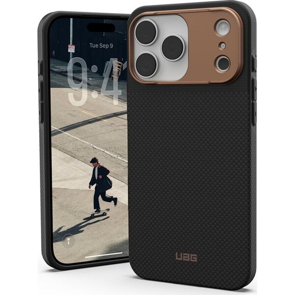 UAG Fibr Armr MagSafe kryt iPhone 17 Pro Max kevlar černý/bronzový