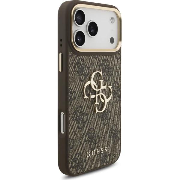 Guess PU Leather 4G Metal Logo Gold Frame kryt iPhone 18 Pro Max hnědý - Pouzdra - Obrázek ceb5fe2a952947ed996049e256b66f4a