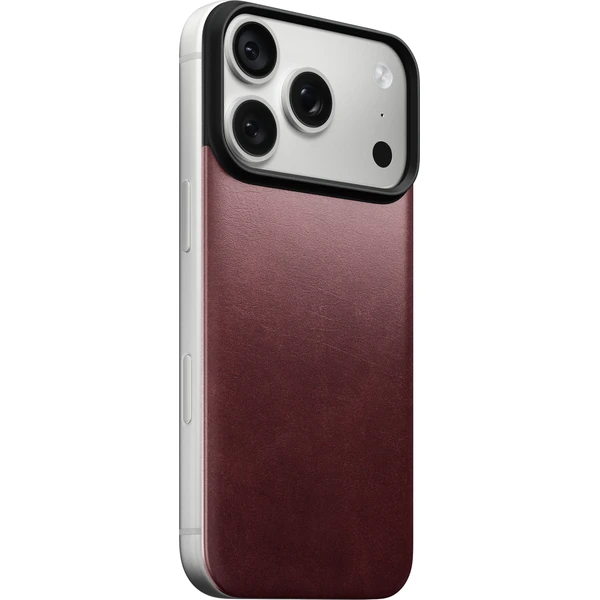 Nomad Magnetic Leather Back (Horween) MagSafe kožený kryt iPhone 17 Pro/18 Pro Burgundy - Pouzdra - Obrázek ced25b7cc4624cbdae901d2d11ea4b0d