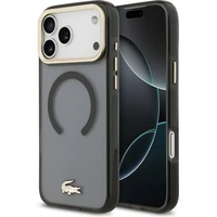 Lacoste PC/TPU Frosted Finish Gold Logo MagSafe kryt iPhone 17 Pro Max černý - Pouzdra