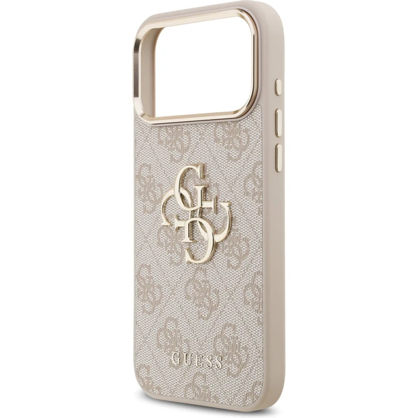 Guess PU Leather 4G Metal Logo Gold Frame MagSafe kryt iPhone 17 Pro Max růžový - Pouzdra - Obrázek cefd2634ebfa42f2962382f005356047