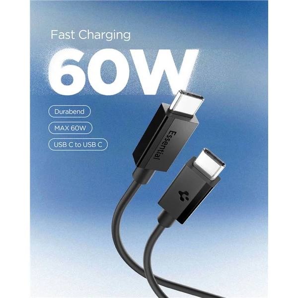Spigen Essential USB-C/USB-C napájecí kabel 60W 1m černý - Kabely a redukce - Obrázek cf4eaad135364d73b4c3f2d38d314964