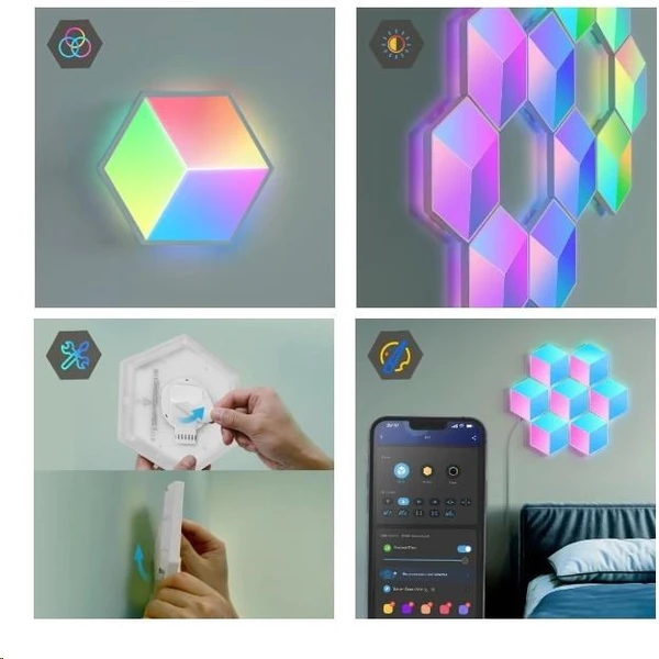 Govee Glide Hexa Pro LED Smart 10ks - Chytrá osvětlení - Obrázek cf9ef02b38d547ecba4b400acdbdf7bb