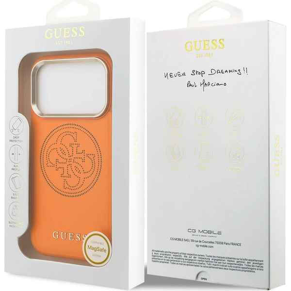 Guess PU Perforated 4G Logo MagSafe kryt iPhone 17 Pro Max oranžový - Pouzdra - Obrázek cff6b9338972454ab89ae5d081866fa6