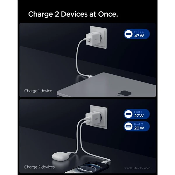 Spigen Essential 47W USB-C nabíječka (EE472EU) bílá - Nabíječky - Obrázek d0019524c1984c74a9e2a16f1ddfe277