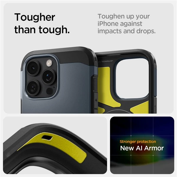 Spigen Tough Armor MagSafe kryt iPhone 16 Pro metal slate - Pouzdra - Obrázek d03d1b3f62754262ae2585f9ee1b9a27