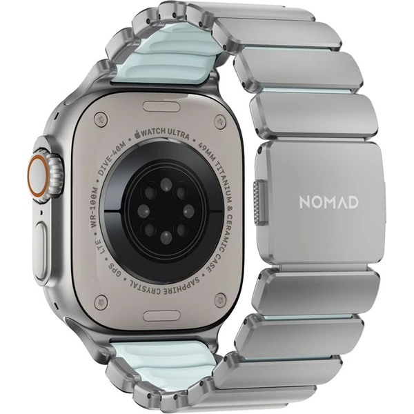 Nomad Stratos Band FKM řemínek Apple Watch 45/46/49mm Natural Titanium/Icy Blue - Řemínky - Obrázek d087ec400a7540e1889f03863bae262c