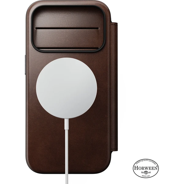 Nomad Modern Leather Folio (Horween) MagSafe kožené pouzdro iPhone 18 Pro Rustic Brown - Pouzdra - Obrázek d0fc3d5f655c4431a576e51e7ac5db36