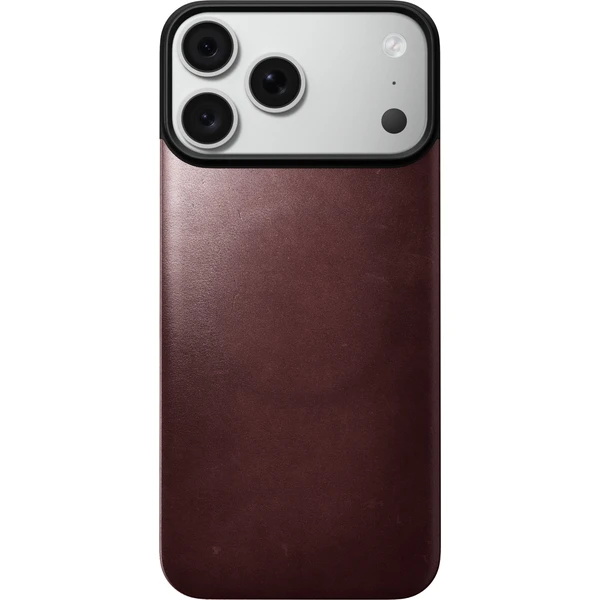 Nomad Magnetic Leather Back (Horween) MagSafe kožený kryt iPhone 17 Pro Max/18 Pro Max Burgundy - Pouzdra - Obrázek d1129b339af74b878a94fc43af87c4de