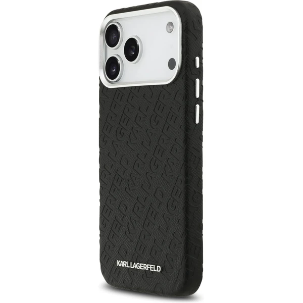 Karl Lagerfeld Grained PU Repeated Logo MagSafe kryt iPhone 17 Pro Max černý - Pouzdra - Obrázek d119a7d84ae1479eb2f7aa575b6330e2