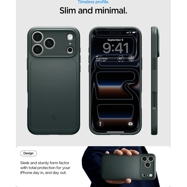 Spigen Thin Fit MagSafe kryt iPhone 18 Pro Max/17 Pro Max abyss green - Pouzdra - Obrázek d12dc35c0dab43eba1a0e36e2c18becc