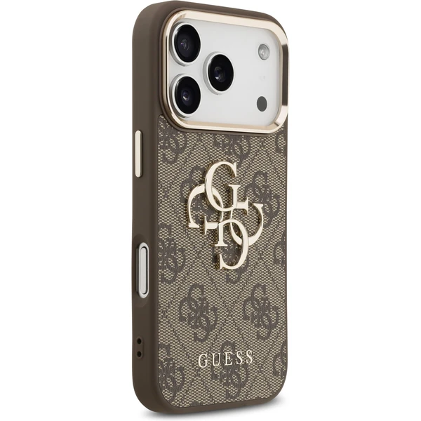 Guess PU Leather 4G Metal Logo Gold Frame MagSafe kryt iPhone 17 Pro hnědý - Pouzdra - Obrázek d1319ef628674a70941ecf088f51fc3b