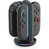 iPega SW2051 Nabíjecí Stanice s RGB pro JoyCon Ovladače Nintendo Switch 2 černá - Nabíječky