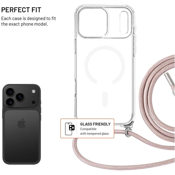FIXED MagPure Neck kryt s růžovou šňůrkou na krk pro Apple iPhone 17 Pro Max - Pouzdra - Obrázek d13b9f335b6346deaead3c818cada37b