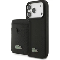 Lacoste Iconic Petit Pique MagSafe kryt + peněženka iPhone 17 Pro černý - Pouzdra