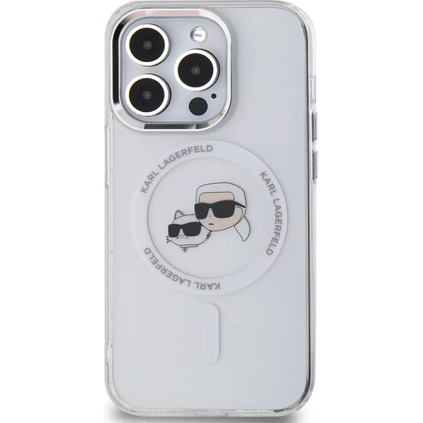Karl Lagerfeld IML K&CH Heads Metal Frame MagSafe kryt iPhone 15 Pro Max čirý - Pouzdra - Obrázek d17daea7468e420bb7c0ae2a152b2291