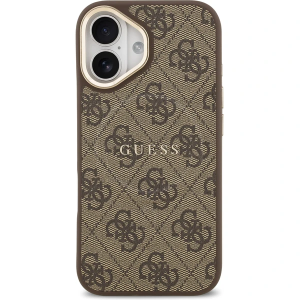 Guess PU Leather 4G Gold Frame MagSafe kryt iPhone 17 hnědý - Pouzdra - Obrázek d1a6f6b9c5d0489cba1e96d40bd3cec5